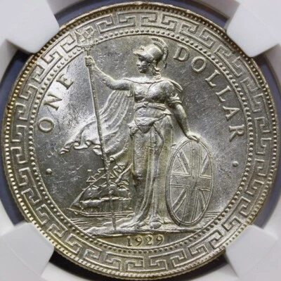 1929-B Great Britain Silver Trade Dollar NGC MS63 - Image 1 of 4