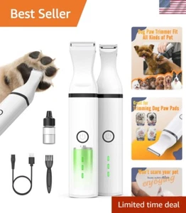 Dog Paw Trimmer Cordless Quiet Pet Grooming Clippers Low Noise 2 Speed - Picture 1 of 10