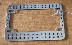 Motorcycle License Plate Frame w/ Swarovski Crystals Bling Harley Davidson Blue - Picture 1 of 6