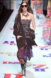DOLCE GABBANA Fall 2011 Runway Alphabet Long Cardigan Sheer Silk Knit 40IT/S - Picture 1 of 16