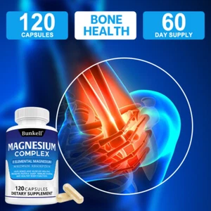 Magnesium Komplex 1000mg 8 Elementar Magnesium Glutenfrei Knochen 30-120 Tabletten - Bild 1 von 13