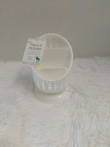 Home Stead White Sturdy Durable Plastic Desktop Organizer Pencil Holder BNWT! - Picture 1 of 3