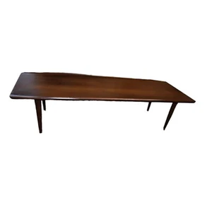 Mid-Century Walnut Surfboard Style Coffee Table - Picture 1 of 16