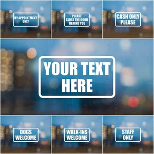 Individueller Tür Fenster Vinyl Aufkleber von innen oder außen Laden Tür Glas - Bild 1 von 17