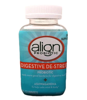 ALIGN Probiotic DIGESTIVE DE STRESS Ashwagandha CALM Mind & Body 50 Gummies NEW - Image 1 of 3