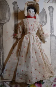 Antique China Head Doll German 17 1/2" Orben Knabe or Hertwig Beautiful Outfit! - Picture 1 of 15