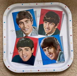 Vintage 1964 Beatles Made In Great Britain Metal Serving Tray Some Scratches  - Picture 1 of 2