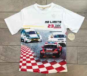 No Limits Racing Graphic T-Shirt USA Riders Co. Race Cars Checkered Flag NWT - Picture 1 of 5