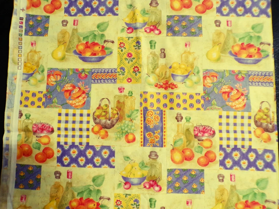 Cesta de frutas de colección aceite de oliva cocina floral limón peras manzana cereza uva Foto 1 de 1