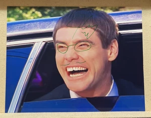 Autograph Picture Jim Carrey Dumb & Dumber SILLY Glasses Moustache Signed Photo - Picture 1 of 6