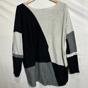 Color Block Pullover Sweater Long Sleeve Tunic Top Oversized Size 2X - Picture 1 of 4