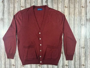 PAUL FREDRICK wool blend Sweater Cardigan Sz L color burgundy NWOT - Picture 1 of 7