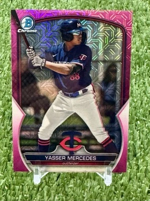 2023 Bowman Chrome Yasser Mercedes Pink Mega Box Mojo Refractor /199 Rookie RC - Image 1 of 3