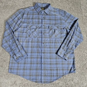 Cabela's Shirt Mens Large Blue Flannel Plaid Cabincore Work Outdoors Soft Cotton - Picture 1 of 12
