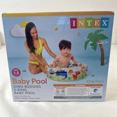 Intex Baby Pool Dino Buddies 3 Ring Inflatable Pool NIB - Image 1 of 3