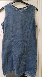 M&S COLLECTION Denim Round Neck Mini Shift Dress UK SIZE 12 REGULAR - Picture 1 of 9