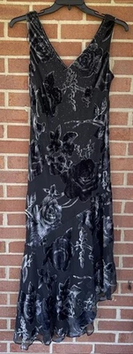 Vestido De Colección Y2K Dressbarn Burnout Terciopelo Sesgado Talla 12 Cuentas Negras Hada Caprichosa Foto 1 de 4