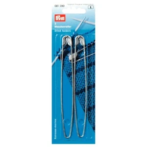PRYM 13.5cm METAL STITCH HOLDERS SAFETY PINS SILVER 081290 - Pack of 2 - Picture 1 of 2