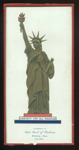 WWI Bank Premium "Liberty For All Mankind" Statue of Liberty Winthrop Minn. 1918 - Picture 1 of 2
