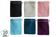 10er Pack Waschhandschuhe Baumwolle Frottier Waschlappen Seiftuch Wellness SPA