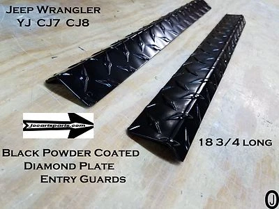 Fits 1976-95 JEEP CJ7 or YJ Powder Coated Diamond Plate Door Entry Guards 18 5/8 - Image 1 of 4