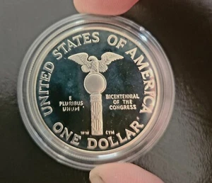 1989-S US Mint Congressional Coin Proof Silver Dollar with COA 200th Anniversary - Picture 1 of 4