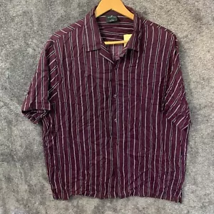 Level 10 Shirt Men's Size Large Red Striped Short Sleeve Collared Button-Up - Picture 1 of 9
