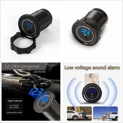 Medidor de Voltaje Pantalla Digital Panel Coche LED Azul 12-24V con Interruptor Independiente Foto 1 de 4