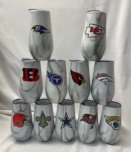 NFL Stemless Marble 20oz Tumbler Stainless Steel Multiple Teams - Picture 1 of 35