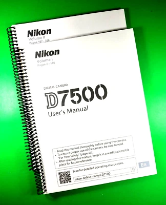 Owners Reference Manual for Nikon D7500 Camera 384 Pages W/Clear Covers - Image 1 of 3