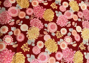 Multicolor Floral fabric on Red Floral Quilting OOP BTFQ - Picture 1 of 2
