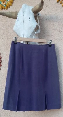 Falda plisada vintage talla 10 Dana Buckman púrpura gamuza 100 % seda Foto 1 de 4