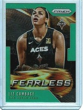 LIZ CAMBAGE 2020 Panini Prizm GREEN Prizm WNBA FEARLESS Insert Card #1 🏀 ACES 