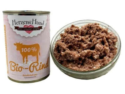 HerzensHund Bio-Rind Reinfleisch pur 400g 100% Rind / Nassfutter Hundefutter - Bild 1 von 4