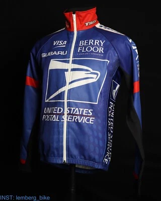 Nike USPS Postal Equipo de Ciclismo Trek Azul Chaqueta Térmica Italia Hombres Pequeña #0044 Foto 1 de 4