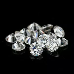 10 Pcs Synthetic Moissanite White Color CERTIFIED 2 mm Loose Gemstone Round Cut - Picture 1 of 10