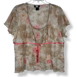 Vintage Y2K 2000s Babydoll Top Womens Size 3X Lace Coquette Romantic Feminine - Picture 1 of 11