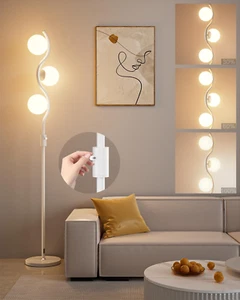 60IN Dimmable (Brightness Adjustable) White Floor Lamp, Mid Century Standing Lam - Picture 1 of 7