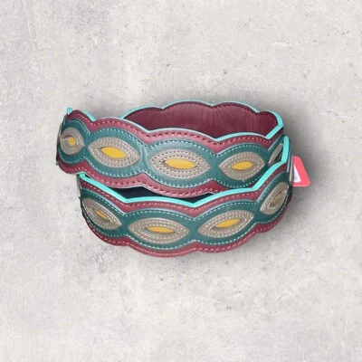 Cartera de cuero Fendi Roma con correa verde azulado, marrón, amarillo y gris (sin bolsa) Foto 1 de 2