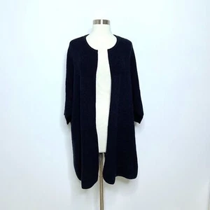 LOFT Women’s Cardigan Navy Blue NWT Open Front Oversized XS Small Side Slits - Picture 1 of 7