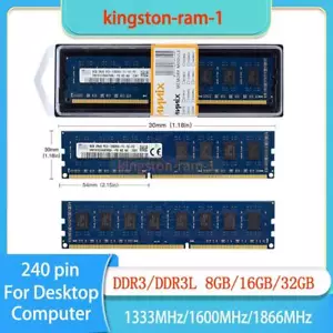 Hynix 8GB/16G/32GB Ram DDR3 1333 1600 1866 MHz DIMM Desktop 240pin 1.5V/1.35V 8G - Bild 1 von 10