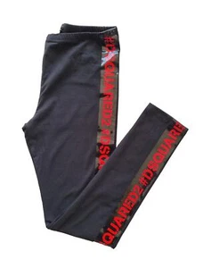 DSQUARED D2 kids junior black cotton leggings pants DQ03Z2 - Picture 1 of 3