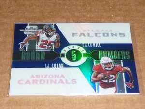 2017 Panini Contenders Optic T.J. LOGAN/BRIAN HILL ROUND NUMBERS BLUE /25 S1521