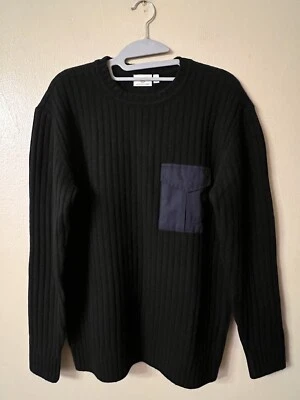AG Adriano Goldschmied Delta Woven Pocket Crew Neck Wool Blend Sweater Size S - Image 1 of 3