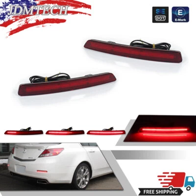 Parachoques trasero reflectores luces traseras de freno luces de señal rojas para Acura TL 2012-2014 Foto 1 de 4