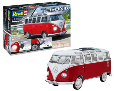 KIT MODELLINO FURGONE STATICO REVELL VW T1 SAMBA BUS TECHNIK MODELLISMO 1/16 - Immagine 1 di 4