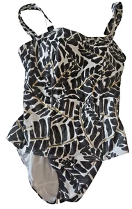 Traje de baño TU UK 12 negro mezcla estampado animal acolchado sujetador incorporado - Imagen 1 de 3