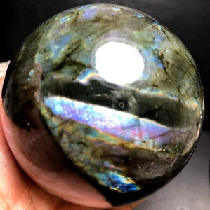 638g 75mm Purple Labradorite natural crystal SPHERE BALL polishing Z529 - Picture 1 of 10