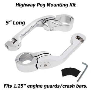 Soportes en ángulo de clavija larga de carretera de 1,25" para Harley Road King Street Glide XL1200X - Imagen 1 de 12