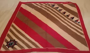 Womens Scarf 30” Square Nautica lShips Sailboats Polyester Vintage Coastal Italy - Picture 1 of 5